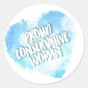 Rond Sticker pour femme conservatrice fière