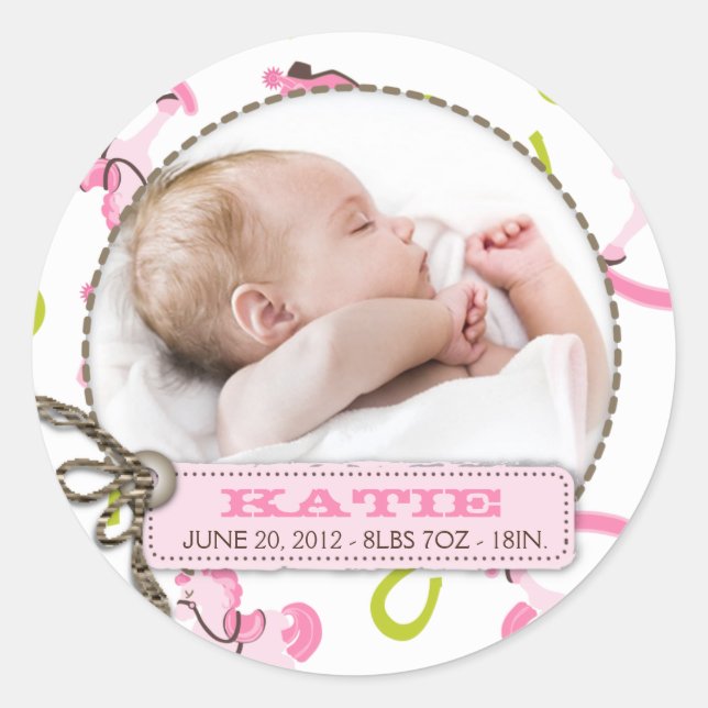 Rond Sticker pour fille Cheval-Roche R (Devant)