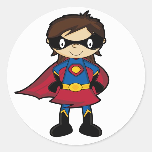 Rond Sticker pour fille Superhero (Devant)