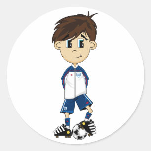 Rond Sticker pour garçon de soccer mignon Angleterre