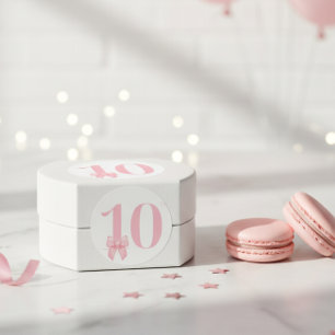 Rond Sticker pour garçon rose 10e anniversaire