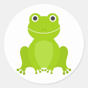 Rond Sticker pour grenouille verte mignonne