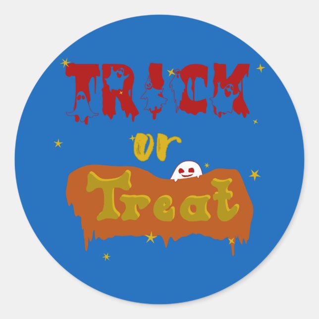 Rond Sticker pour Halloween Boo Drôle (Devant)