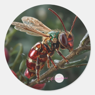 Rond Sticker pour insectes de vacances bizarre et magni