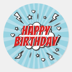 Rond Sticker pour la fête d'anniversaire de la bande de