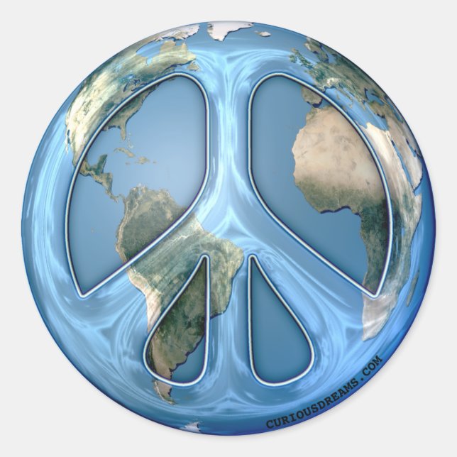 Rond Sticker pour la paix sur Terre (Devant)