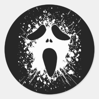 Rond Sticker pour la plaque d'Halloween Face Fantôme