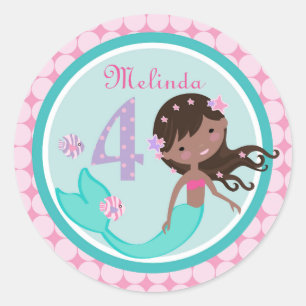 Rond Sticker pour l'anniversaire de l'âge de la sirène 