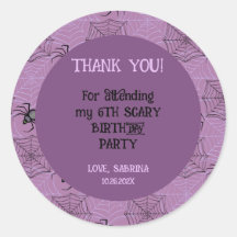 Sticker pour l'anniversaire d'Halloween rose éffra