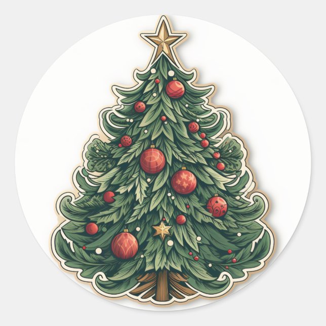 Rond Sticker pour l'arbre de Noël (Devant)