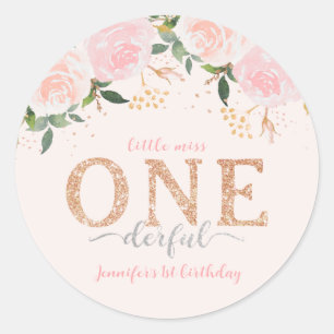 Rond Sticker pour le 1er anniversaire de Little Miss On