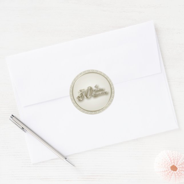 Rond Sticker pour le 30e anniversaire du Mariage (Enveloppe)