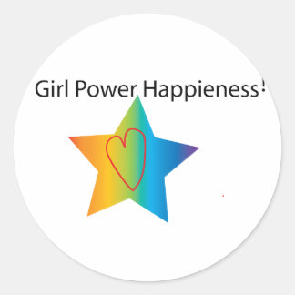 Rond Sticker pour le bonheur de puissance fille