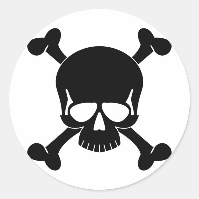 Rond Sticker pour le crâne et les os croisés (Devant)