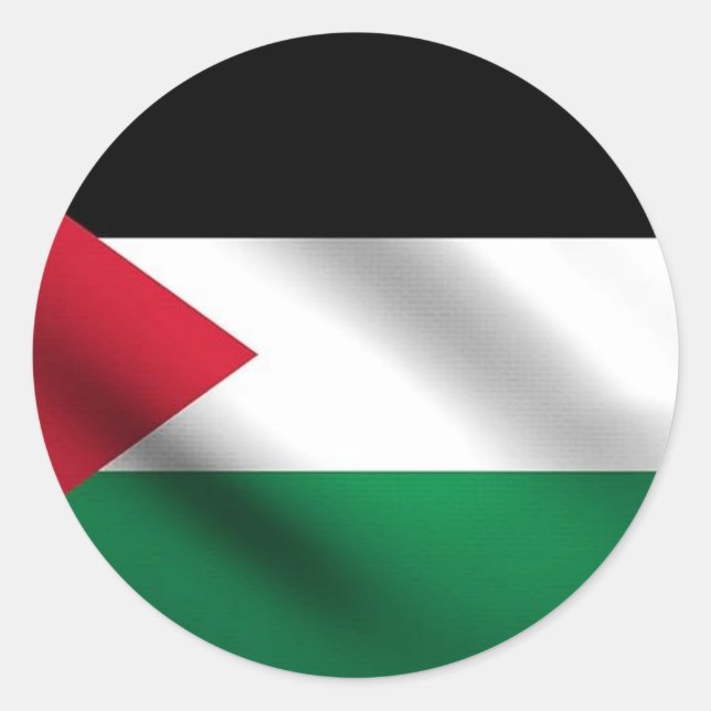 Rond Sticker pour le drapeau palestinien (Devant)