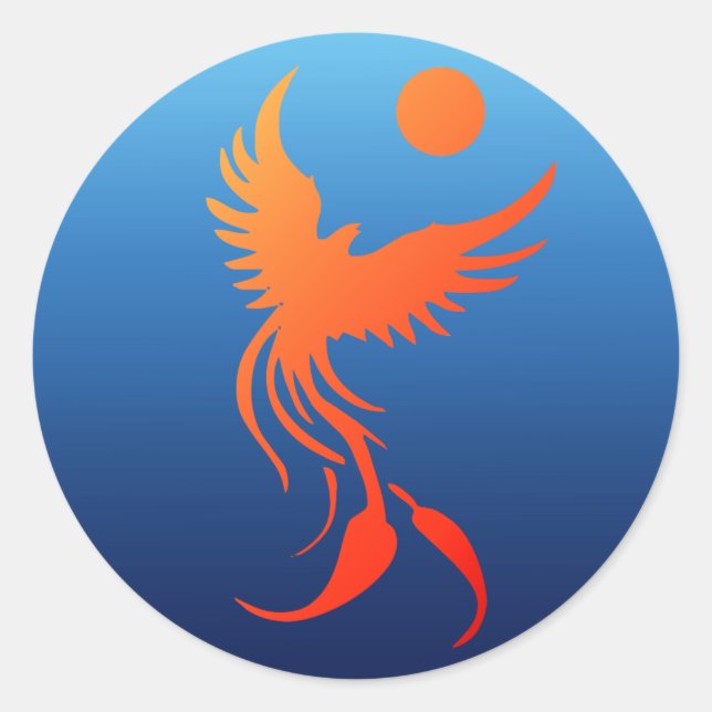 Rond Sticker pour le Phoenix en flammes (Devant)