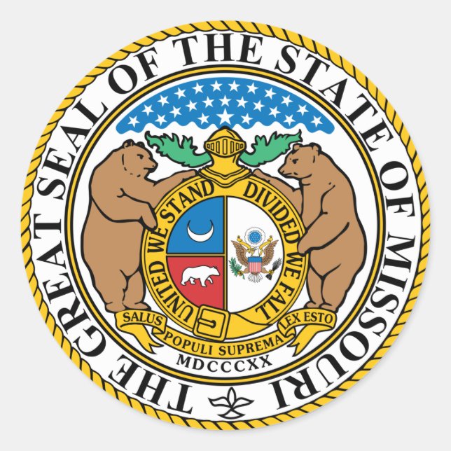 Rond Sticker pour le sceau d'état du Missouri (Devant)