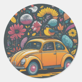 Rond Sticker pour les amis de sirènes d'enfants personn