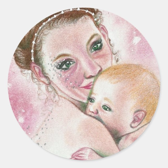 Rond Sticker pour les fées et les enfants (Devant)