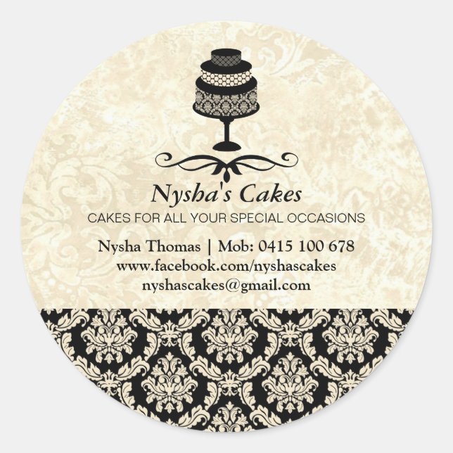 Rond Sticker pour les gâteaux de Nysha (Devant)