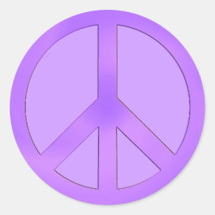 Rond Sticker pour les signes de paix violet