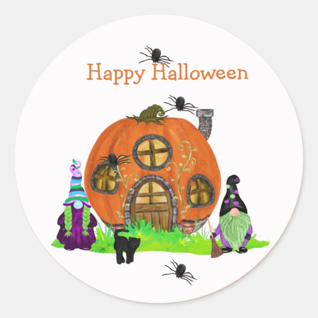 Rond Sticker pour l'Halloween pour enfants (Devant)