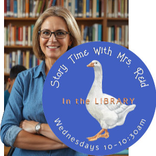 Rond Sticker pour l'heure de la bibliothèque de l'école