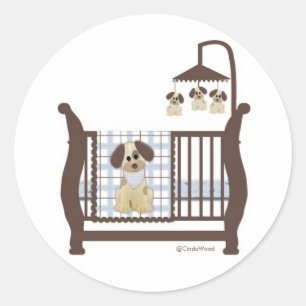 Rond Sticker pour lit bébé chien chiot