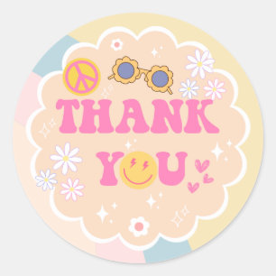 Rond Sticker pour Merci d'anniversaire, jeune, sauvage 