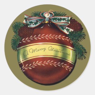 Rond Sticker pour ornement de Noël brillant
