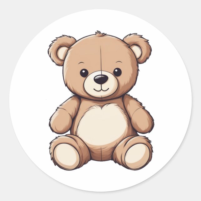 Rond sticker pour ours en peluche mignon (Devant)