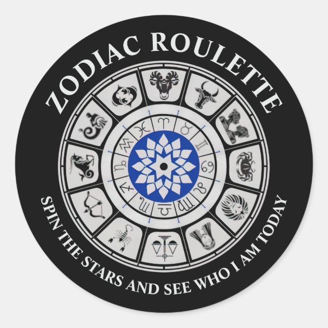 Rond Sticker pour panneaux Zodiac amusants (Devant)