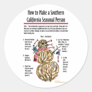 Rond Sticker pour personne de la Californie du Sud
