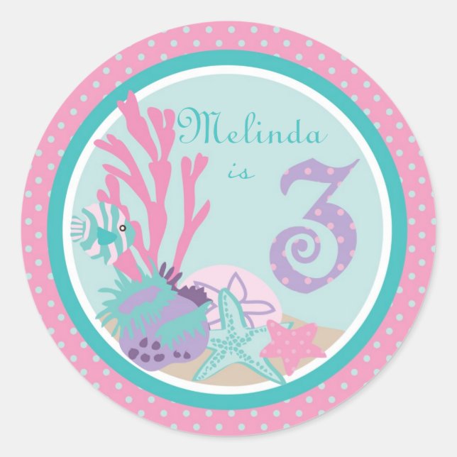 Rond Sticker pour petite sirène 3 (Devant)