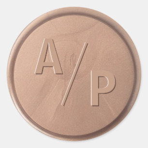 Rond Sticker pour phoque Brown au chocolat des initiaux