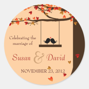 Rond Sticker pour phoque en chêne d'arbre Inséparables 