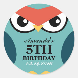 Rond Sticker pour phoque Invitation Anniversaire