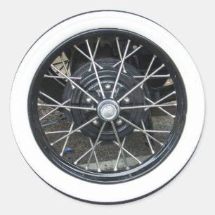 Rond Sticker pour pneus vintage Crome brillant