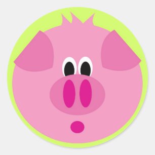 Rond Sticker pour porc mignon