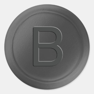 Rond Sticker pour sceau de cire gris foncé à une seule 
