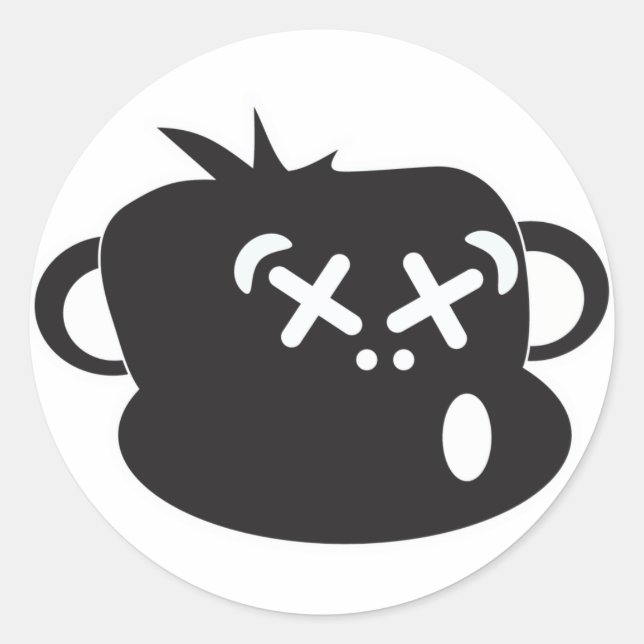 Rond Sticker pour singe ivre (Devant)