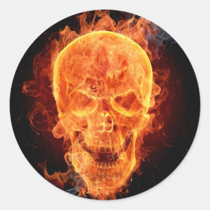 Rond Sticker pour squelette brûlant