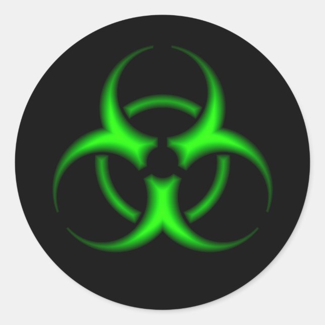 Rond Sticker pour symbole bio-danger vert (Devant)