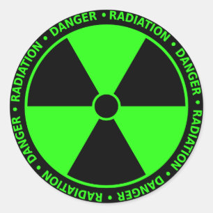 Rond Sticker pour symbole de rayonnement vert