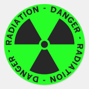 Rond Sticker pour symbole de rayonnement vert