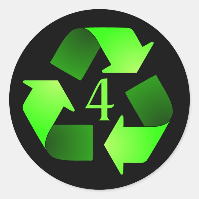 Rond Sticker pour symbole de recyclage - Vert n° 4 (Devant)