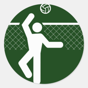 Rond Sticker pour Symbole de volleyball