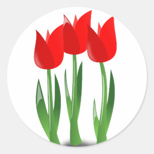 Rond Sticker pour tulipes rouges