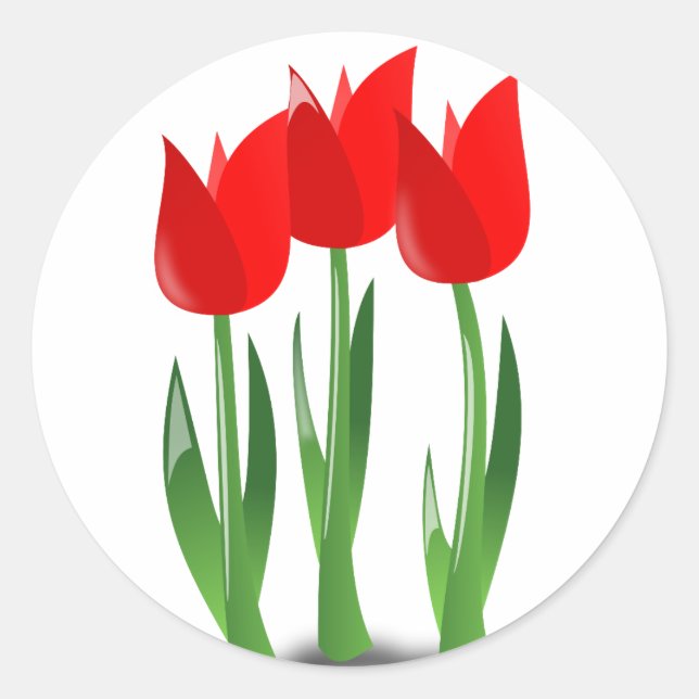 Rond Sticker pour tulipes rouges (Devant)