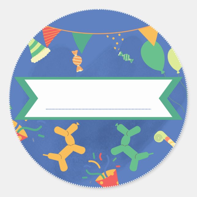 Rond Sticker Prénom Anniversaire Enfant 2 - 7 ans (Devant)